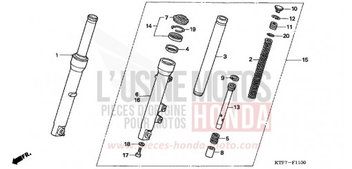 FOURCHETTE AVANT SH125R8 de 2008